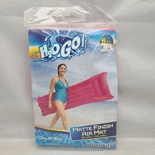 H2O GO Bestway Inflatable Matte Finish Air Mat, 6f x 27 in. / 1.83m x 69cm, Pink