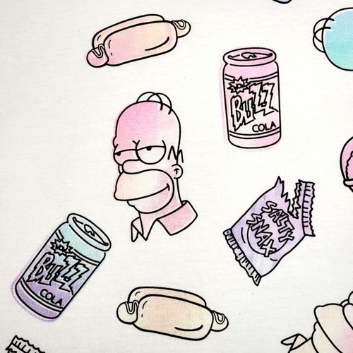 HOMER SIMPSON Shirt Mens 2XL XXL White NEFF Junk Food Buzz Soda Donut Casual NWT - Picture 13 of 18