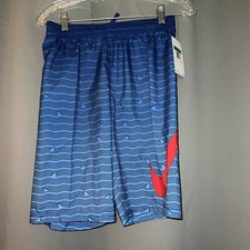 NWT Big Boy's NIKE Shark Stripe 8" Swim Trunks size XL