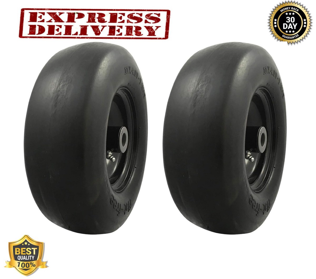 2 Flat Free Tires 11x4.00-5 Lawnmower Husqvarna Z246 Z24 RZ4623
