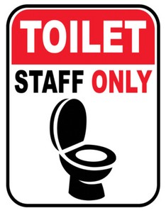 Staff Members Only Wc Toilet Self Adhesive Gloss Vinyl Sticker Sign Notice Ebay