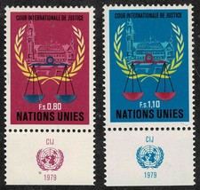 UN Geneva 1979 International Court Of Human Rights- Set Of Two Stamps - MUH