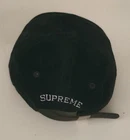 Casquette en cuir noir 6 panneaux logo S daim suprême FW16