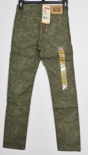 Levis 510 Boys Olive Haze Print Skinny Fit Pants Size 12 Regular 24x27 PN1373 - Picture 3 of 3