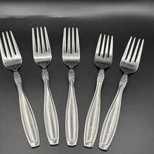 Oneida Vista Stainless Steel Salad Forks Set Of 5 Vintage Flatware Silverware