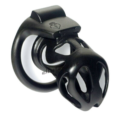 New Male Plastic Chastity Cage Device Men Black/White Resin Locking Belt Rings