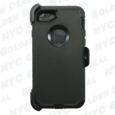 Black for Apple iPhone 8 Heavy Duty Case Defender with Belt Clip Screen