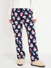 NWT Old Navy Flannel Pajama Pants Sleep Lounge Santa Claus Walnut Women XL