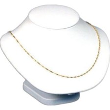 White Faux Leather Necklace Display 6 1/8"