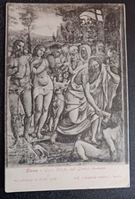 vtg postcard gesu cristo nel limbo sodoma siena italy art unposted undivided old