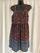 Ecote Urban Outfitters Floral Boho Sleeveless Shift Dress Cutout Back Size L
