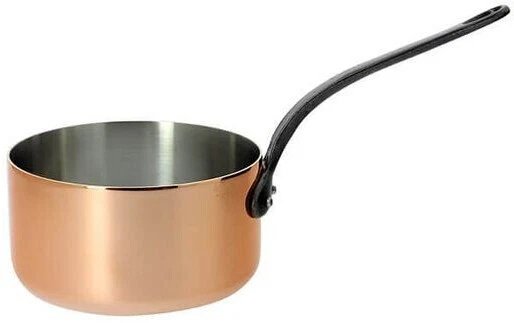 DEMMEX Casserole en cuivre martelé de 1,2 mm d'épaisseur avec couvercle et poignée d'aide DEMMEX