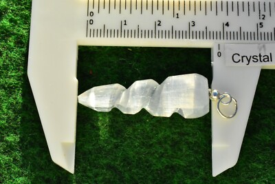 Selenite Slab Selenite Crystal Pendant Necklace &ndash; Heart, Swirl