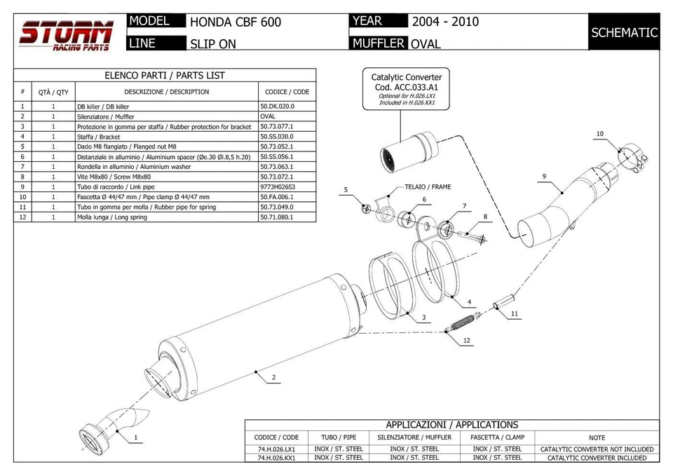 Scarico Storm by Mivv Oval acciaio inox per Honda Cbf 600 2004 > 2010 Foto 4 de 4