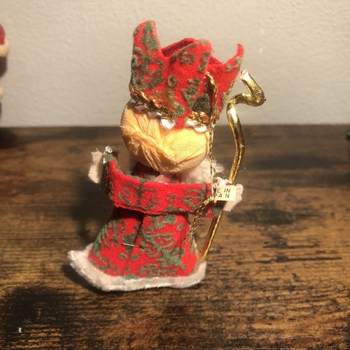 vintage Christmas (3)ornaments 2 flock Santa and one Wiseman Japan - Picture 10 of 24