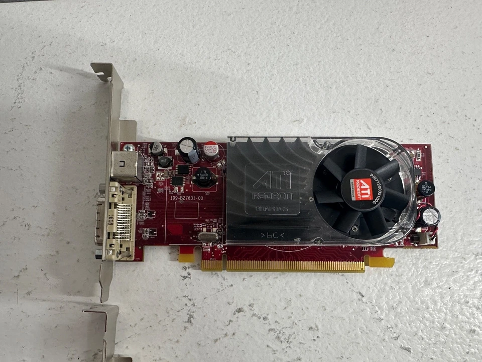 Pair of AMD ATI Radeon B276 HD2400 Video Cards S-Video w/ Dual DVI Adapter - Image 3 of 4