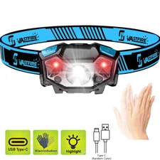Headlamp Flashlight LED Rechargeable Headlight with White Red Light  for Outdoor