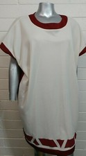  Woman Roaman's TOP TUNIC BLOUSON DRESS Size 6 Ivory/brown Raglan sleeve  