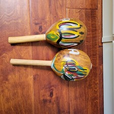 Maracas Jamaica Painted Gourd Shakers Set of 2