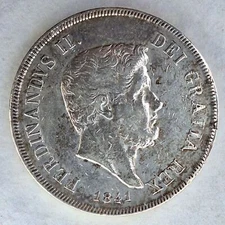 Naples Two Sicilies 120 Grain Plate 1841 Ferdinand II Bourbon BB+