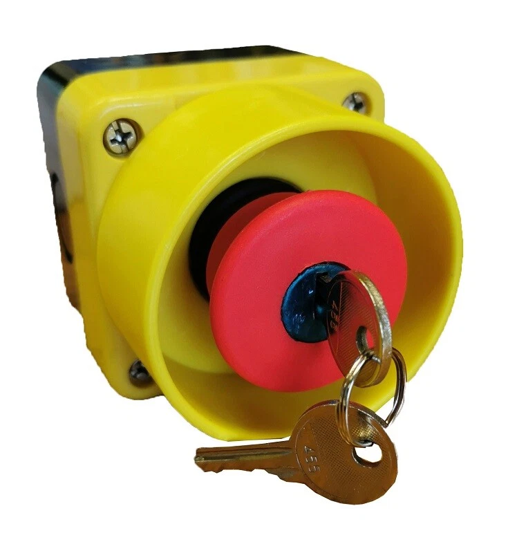 SCL EMERGENCY STOP STATION KEY RELEASE, 1 N/C CONTACT + SHROUD