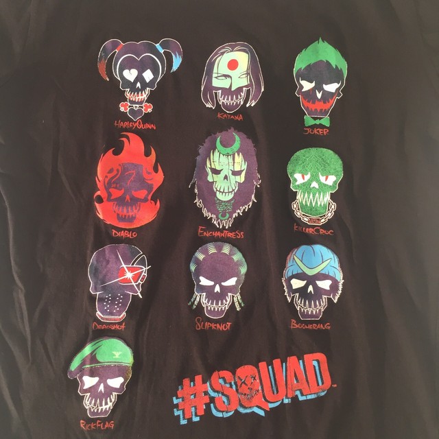 DC Comics Women's Suicide Squad Skull Characters Licensed T-Shirt Black ...
