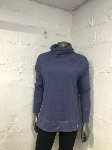 apana Women's SZ L Blue Cowl Neck 