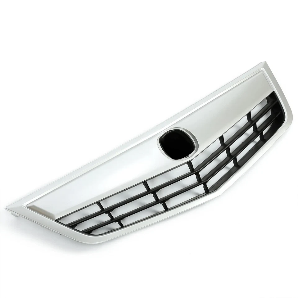 Parrilla superior del parachoques delantero con moldura plateada para Acura TSX 2011 2012 2013 2014 Foto 2 de 4