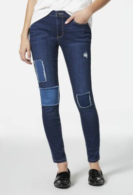 Just Fab Signature Skinny Jeans mit Patchwork blau Gr. 31 LF7 DD 06
