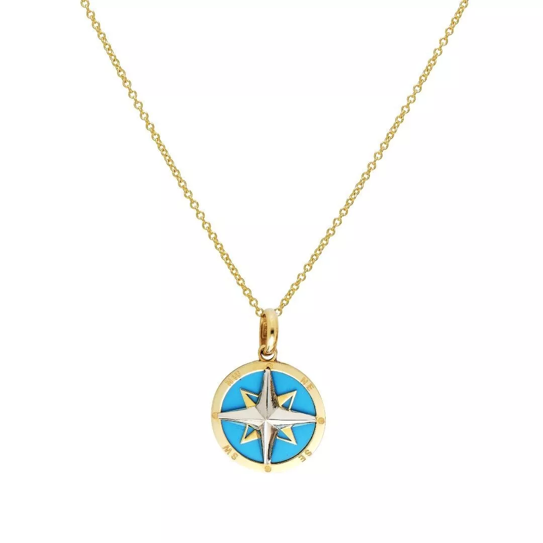 Travel Safe Compass Personalised Solid Gold Saint Christopher Necklace -  Off The Map Jewellery