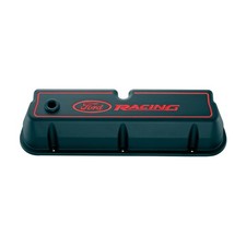 Ford Perf. 302-003 Tall Valve Covers Die Cast Blackred Recessed Logo For Sbf