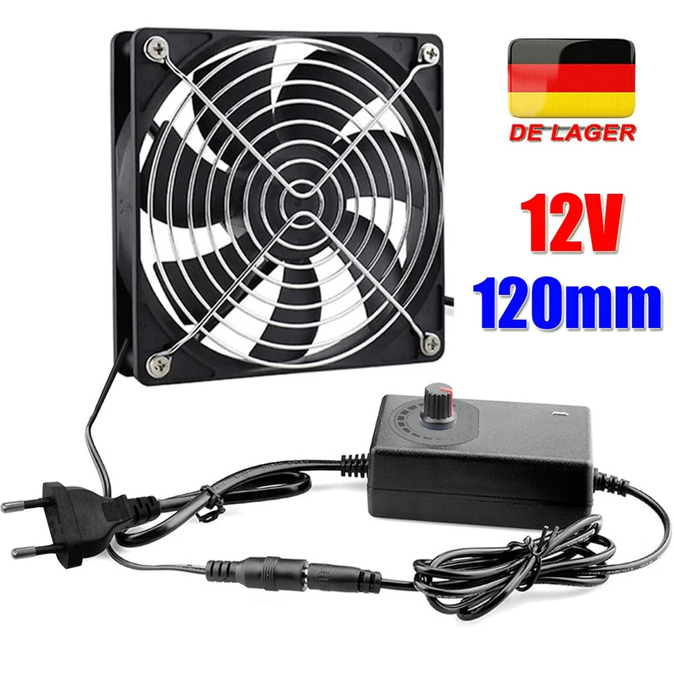 USB PC Ventilator lüfter 120mm Leise Gehäuselüfter Einstellbare Fan 12V - Bild 2 von 4