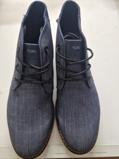Toms Ortholite Chukka Boots 8.5 Blue Crosshatch Denim