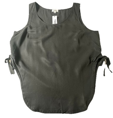 Terea By Andrea Pitter Women's Black Sleeveless Top Open Sides Pull Tie Bow XS