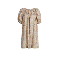 Doen Josette Floral Mini Dress Womens XXL Blue White Short Sleeve Organic Cotton