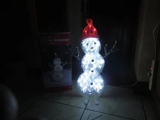 30" Led Lighted Ice Snowman  50 Lights Up Indoor/ Outdoor