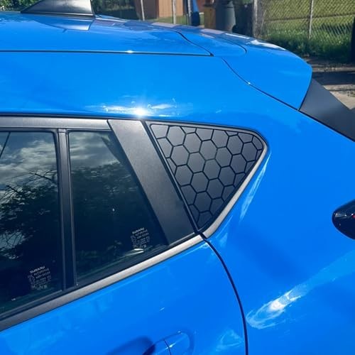 2PCS 40x95cm Universal Rear Side Window Honeycomb Decal Stickers, Matte Black 