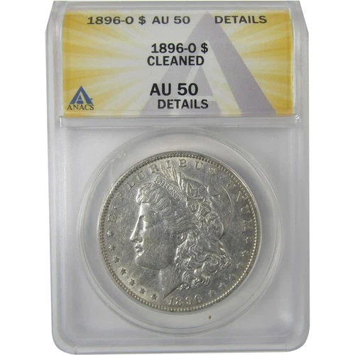 1896 O Morgan Dollar AU 50 Details ANACS Silver $1 Coin SKU:I18958