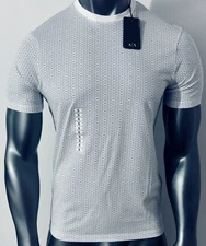 New Armani Exchange Men's Regular  Fit  Allover Logo  Short Sleeve Shirt