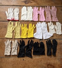 Vintage 1950s 1960s Glove Lot 12 Pairs Mixed Gloves Costume Dress Up Theater