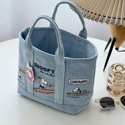 #ad #ad Cartoon Snoopy Embroidered Canvas Bag: Large Capacity Portable Handheld* $10.90
