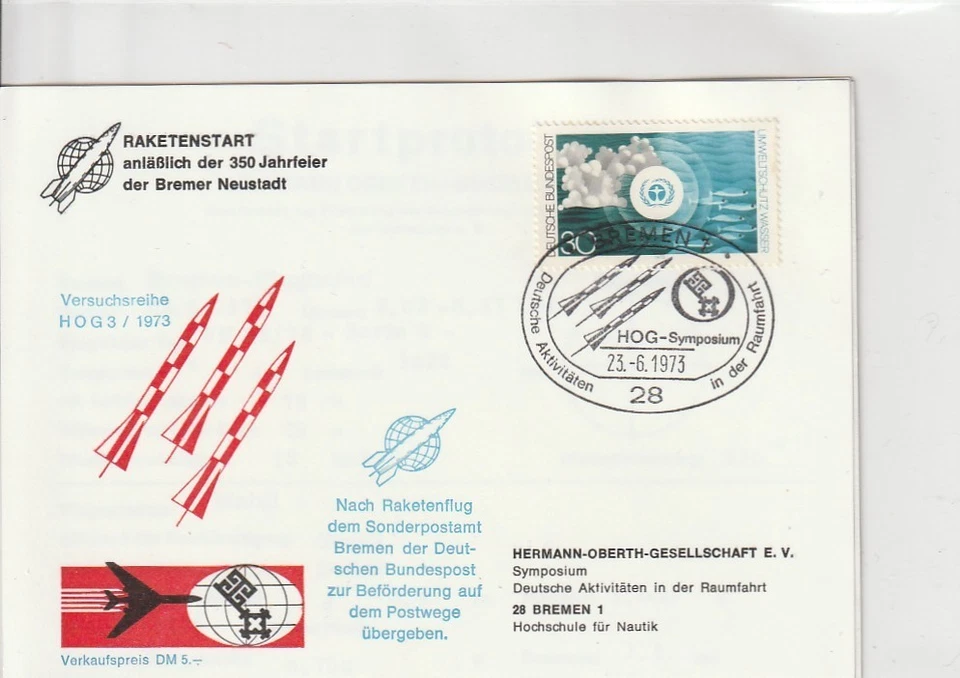 ALLEMAGNE CARTE PHILATELIQUE ESPACE 23.6.1973 BON ETAT - Photo 1/1