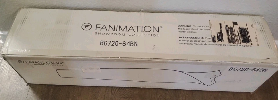 Nib Fanimation Spitfire B6720-64BN Set (3) 64" Ceiling Fan Blades Brushed Nickel - Image 3 of 3