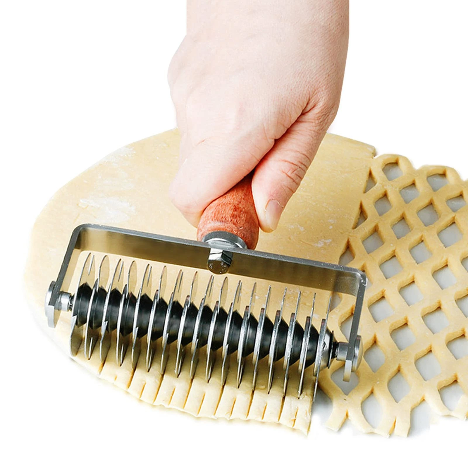 Stainless Steel Lattice Dough Cutter with Wood Handle, Pie & Pizza Pastry Rol...
Opens in a new wind