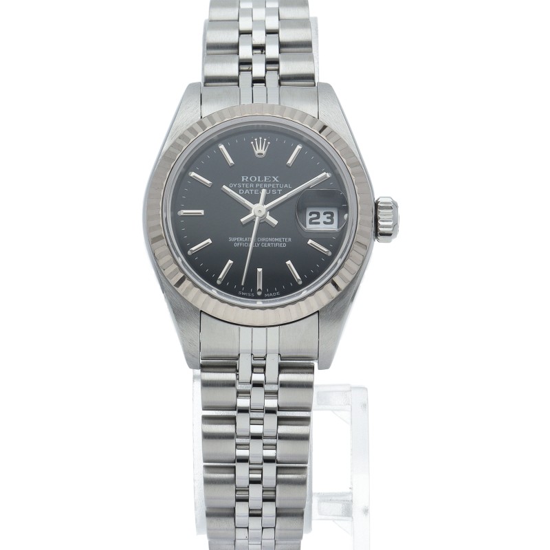 ROLEX datejust ladies watch 79174(F) K18WG/Stainless Steel WomenWatch black USED image 2