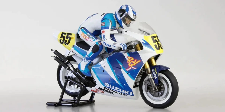Kyosho 34935T1 1/8 RC Electric SUZUKI RGV 1992 Motorcycles Hanging On Racer Kit - Image 4 of 4