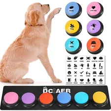 Dog Buttons for Communication,Talking Buttons for Dogs,6 Recordable Sound But...