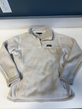 Patagonia Kids Re-tool 1/4 Snap Fleece Pullover Size 10 Off White