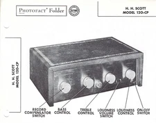 1955 HH Scott 120-CP 5-Channel Preamplifier EQ Photofact Schematic Manual Preamp