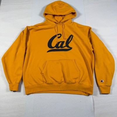 Champion Cal Berkeley Bears Hoodie Mens XL Gold Yellow Pullover Sweatshirt